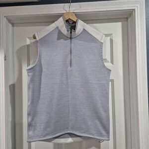 Nike Golf Vest Mens Large Lavender Gray Tour Performance 1/4 Zip Dri Fit Stretch